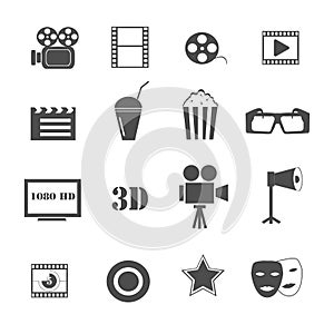 Film and movie icons set vector