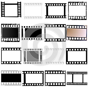 Film, movie, photo, filmstrip set of film frame, illustration