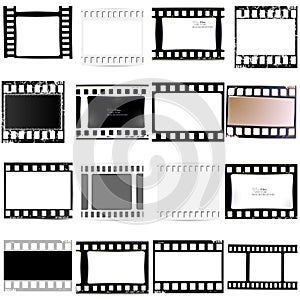 Film, movie, photo, filmstrip set of film frame, illustration