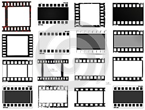 Film, movie, photo, filmstrip set of film frame, illustration