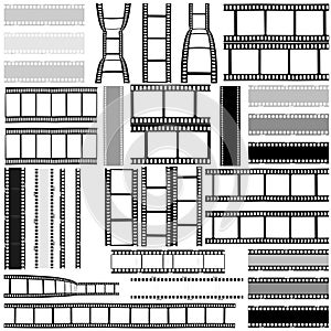 Film, movie, photo, filmstrip set of film frame, illustration