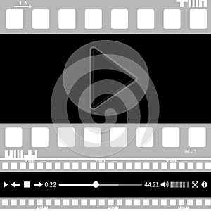 Film, movie, photo, filmstrip set of film frame, illustration