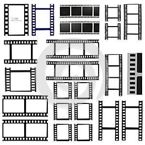 Film, movie, photo, filmstrip set of film frame, illustration