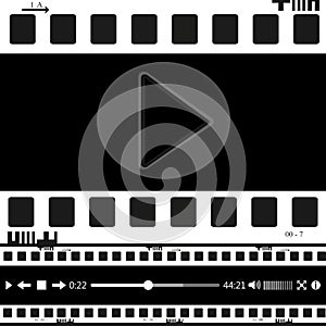 Film, movie, photo, filmstrip set of film frame, illustration