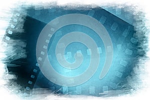 Film negatives blue background