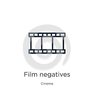 Film negatives icon. Thin linear film negatives outline icon isolated on white background from cinema collection. Line vector sign