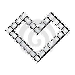 Film reel abstract background with heart icon vector cadr