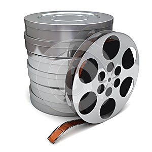 Film reel and canisters photo