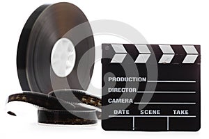 Film reel and cinema clap