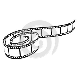 Film reel icon, cinema and movie filmstrip