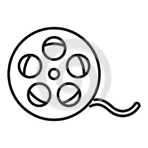 Film reel icon outline vector. Video cinema