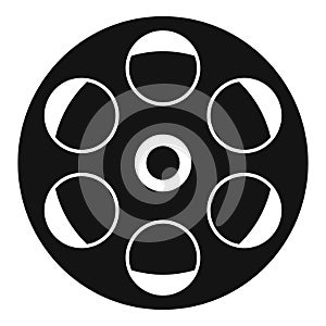 Film reel icon, simple style