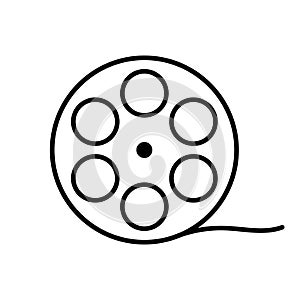 Film reel line icon