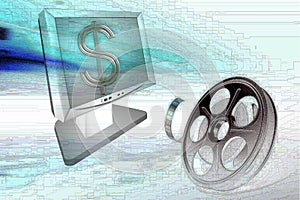 Film reel and monitor