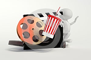 Film reel,movie strip,disposable cup for beverages with straw