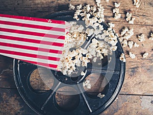 Film reel and popcorn photo