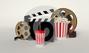 Film reel,popcorn,movie strip,disposable cup for beverages with