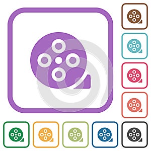 Film reel solid simple icons