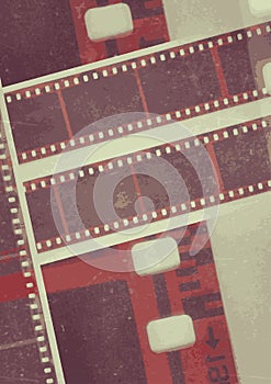 Film reel Vector Collage film strip in sepia variations