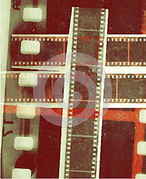 Film reel Vector Collage film strip in sepia variations