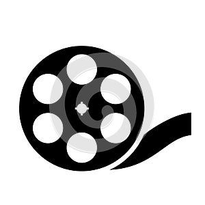 Film reel vector icon