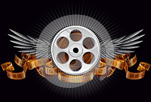 Film reel with wings