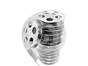 Film reels over white