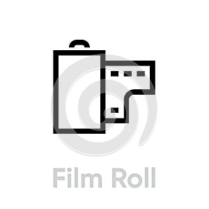 Film Roll icon. Editable Vector Outline.