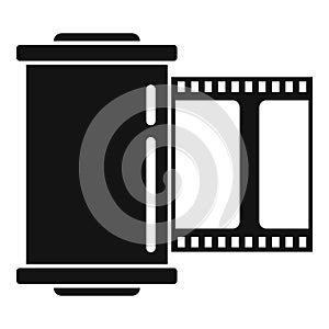Film roll icon simple vector. Camera photo