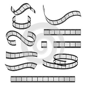 Film roll vector, film 35mm, slide frame set photo