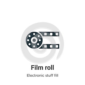 Film roll vector icon on white background. Flat vector film roll icon symbol sign from modern electronic stuff fill collection for