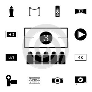 film screening icon. Detailed set of cinema icons. Premium quality graphic design icon. One of the collection icons for websites,