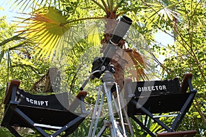 Film set director and script chair