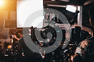 The film set professional camera crew