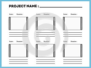 Film storyboard composition scene template photo