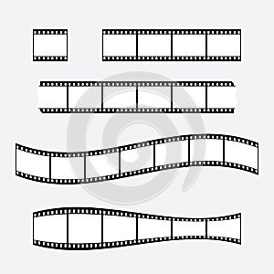 film strip, 35mm film frames format, blank cinema strips