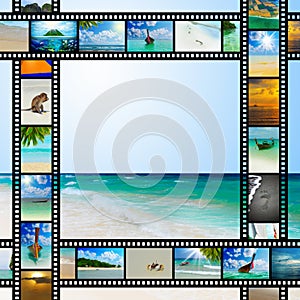 Film strip with beautiful holiday pictures