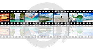 Film strip with beautiful holiday pictures