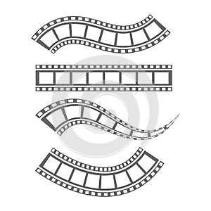 Film strip Cinema strip roll  blank slide frame  photo video monochrome picture negative vintage media filmstrip  vector movie