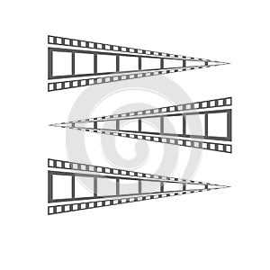 Film strip Cinema strip roll  blank slide frame  photo video monochrome picture negative vintage media filmstrip  vector movie