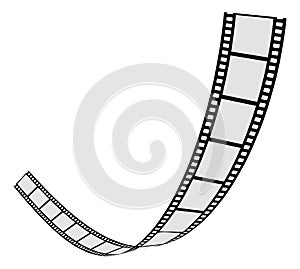 Film strip curve template. Movie frames roll