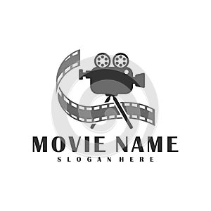 Film Strip logo design concept vector. Cinema illustration design