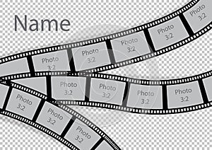 Film strip photo frame effect template collage