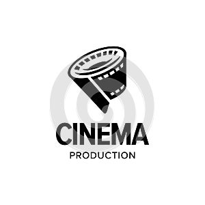 Film strip roll logo vector inspiration
