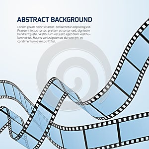 Film strip roll vector cinema background
