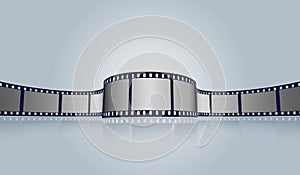 Film strip roll vector cinema background. Creative old film strip frame with place for text. Vector cinema festival poster, banner