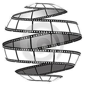 Film strip in a sphere/globe