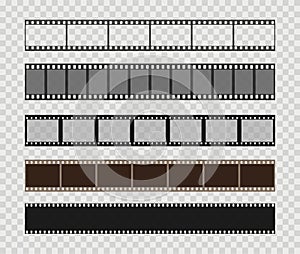 Film strip templates. Creative vector illustration of old retro film strip frame set. Abstract concept graphic element. Vector