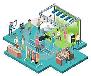 Film Studio Filmmaking Process Isolated Vector