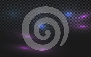 Electric blue-purple light flares â dynamic bokeh overlay for concert posters, party invites, or neon designs